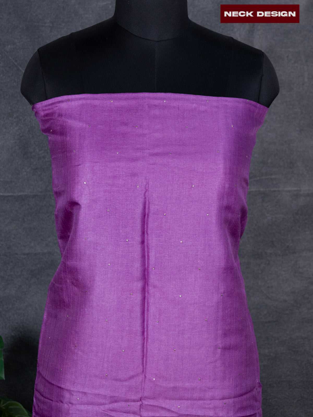Pure tussar dress material purple and lavender shade with knot work and bottom & pita work dupatta