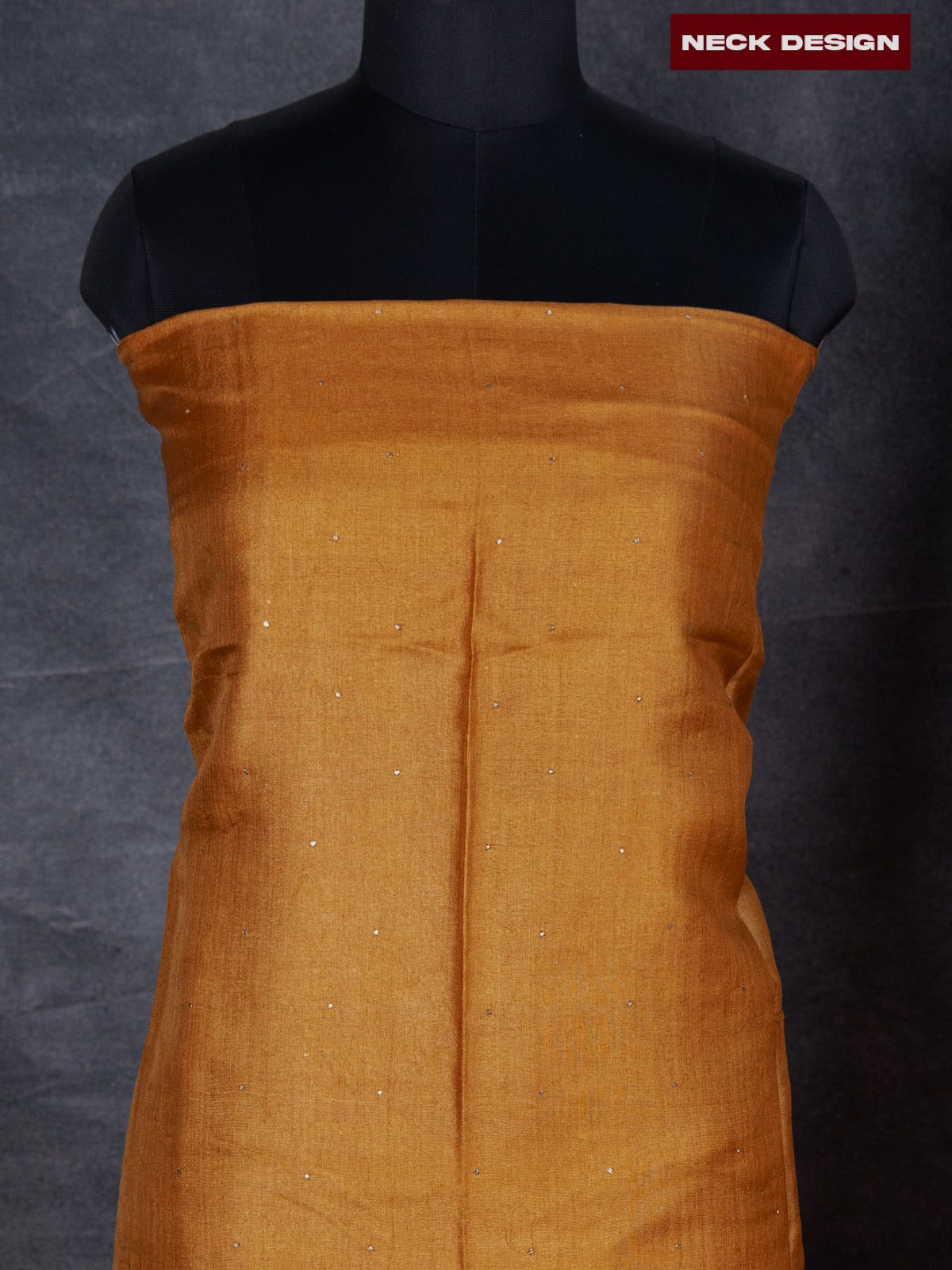 Pure tussar dress material mustard yellow and peach shade with knot work and bottom & pita work dupatta