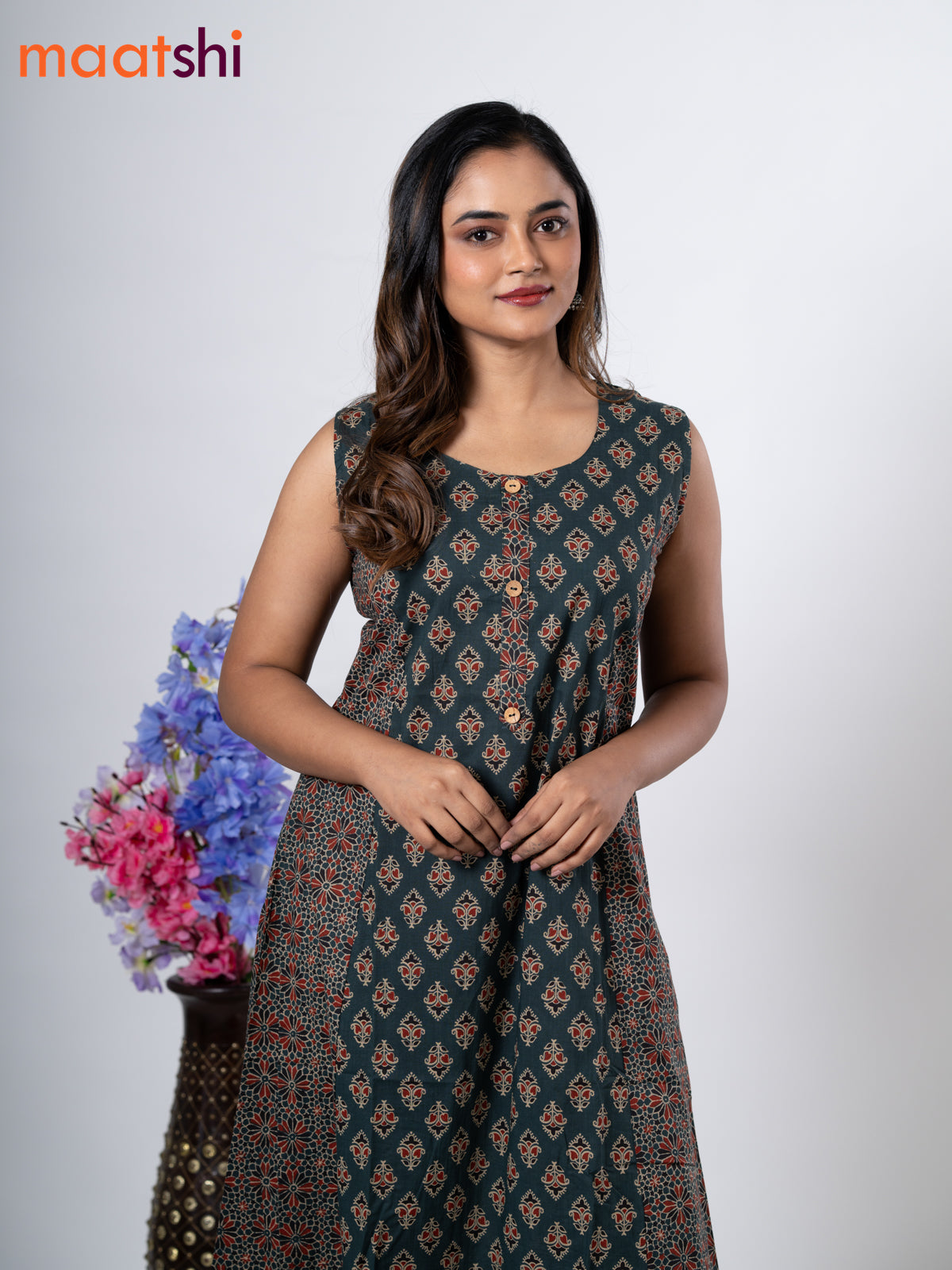 simple cotton anarkali dress Buy Color Blocked Cotton Silk Anarkali Suit in Blue and Grey Online : KUX975