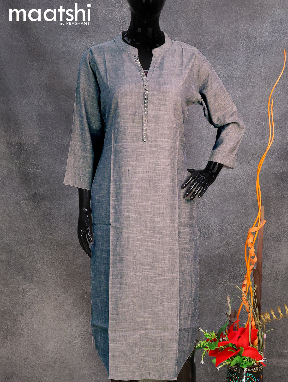Khadi suit on sale neck design