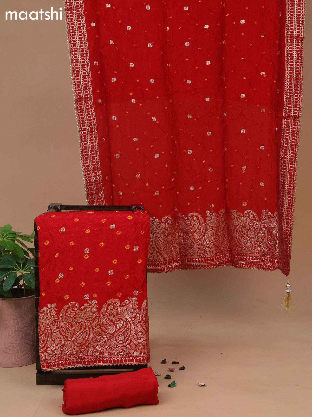 bandhani silk dress material online shopping Handcrafted, Traditional Bandhani Fabric Online