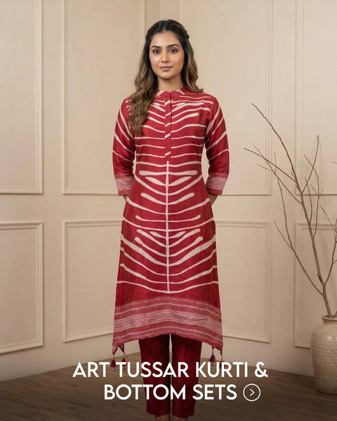 Art Tussar Kurti & Bottom Sets