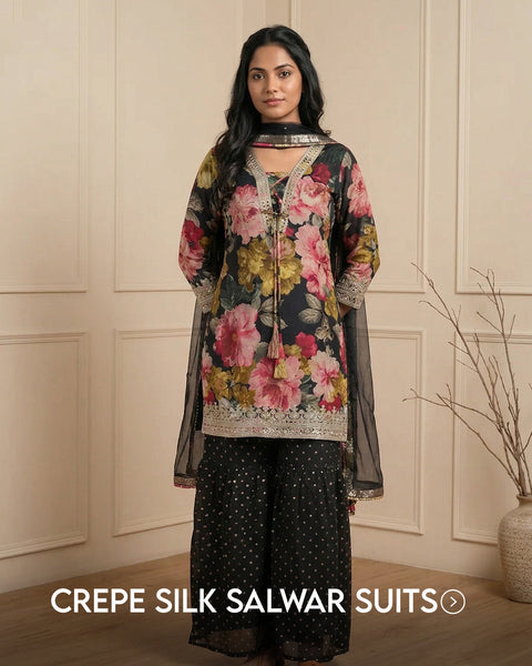 Crepe Silk Salwar Suits