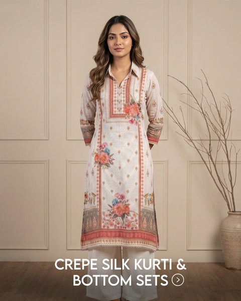 Crepe Silk Kurti & Bottom Sets