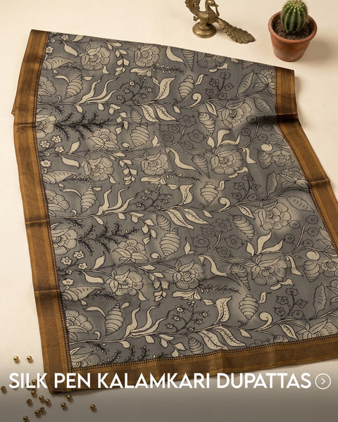Silk Pen Kalamkari Dupattas