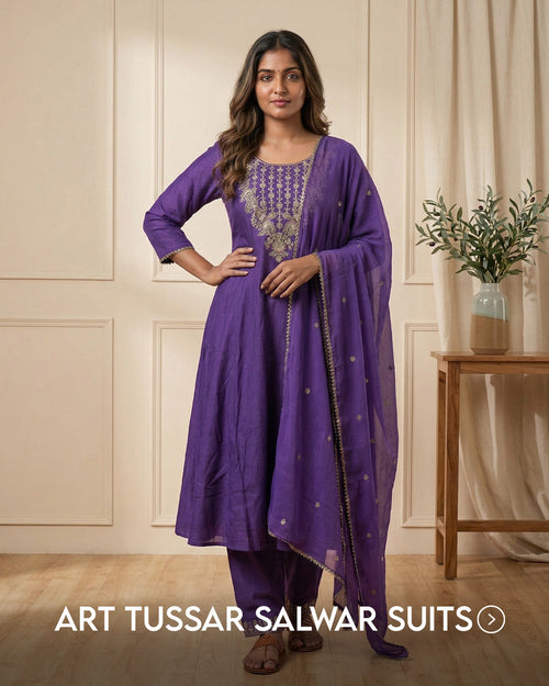 Art Tussar Salwar Suits