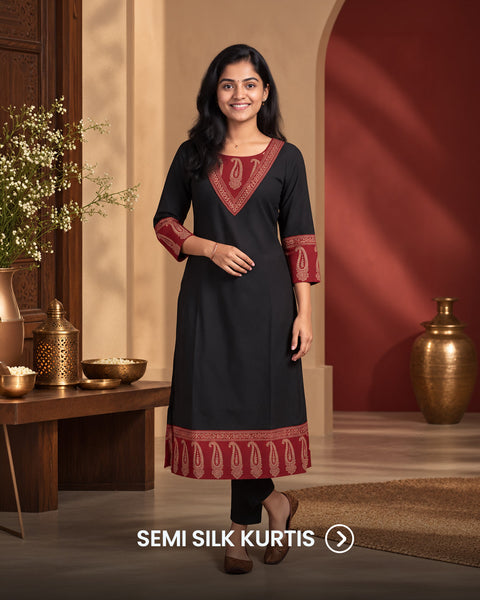 Semi Silk Kurtis