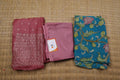 Dark Peach and Teal Green Kota Dress Material With Gota Patti Work Pattern