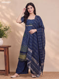 Peacock Blue Silk Bandhani Printed & Embroidery Work Anarkali Suit