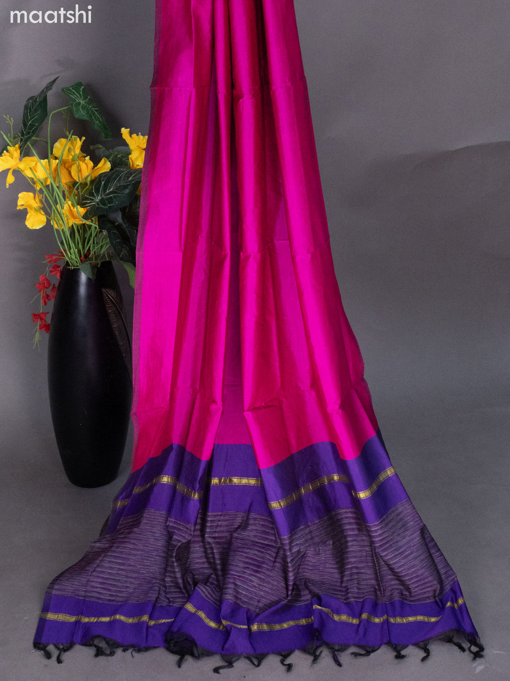 Violet and Pink Ikat Dress Material With Ikat Weaves