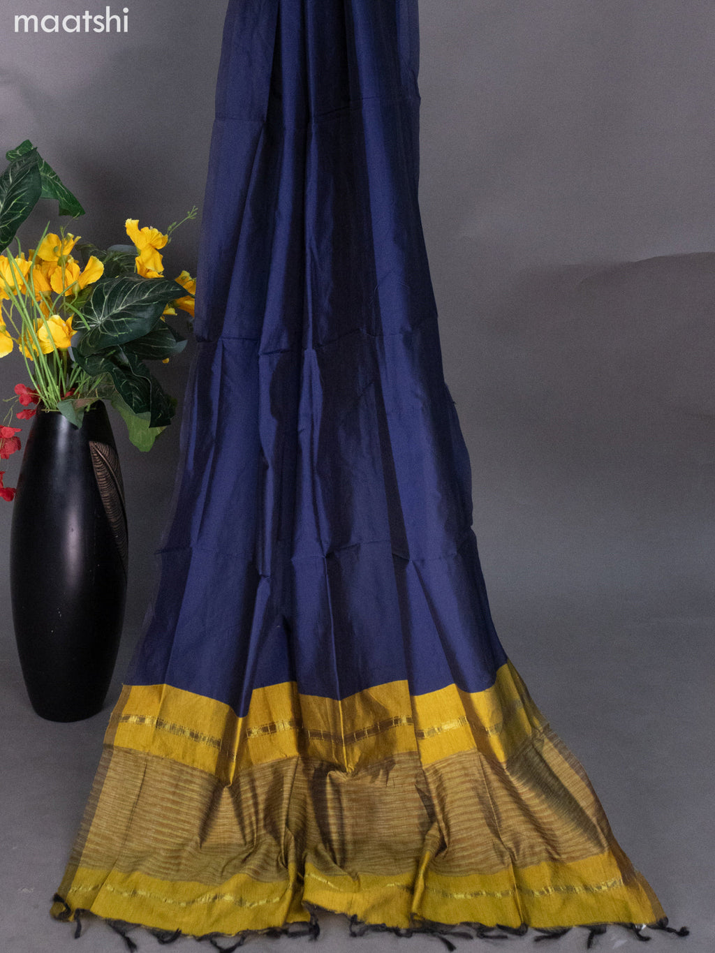 Mehendi Green and Navy Blue Ikat Dress Material With Ikat Weaves