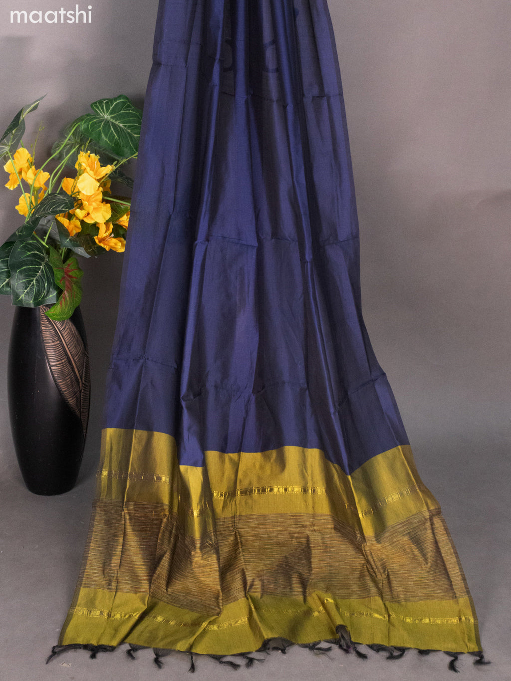 Mehendi Green and Navy Blue Ikat Dress Material With Ikat Weaves