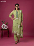 Light Green Chanderi Buttas & Pichwai Embroidery Work Straight Suit