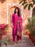 Pink and Magenta Pink Art Tussar Embroidery Work Straight Suit
