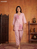 Baby Pink Mul Chanderi Embroidery Work Short Co-Ord Set