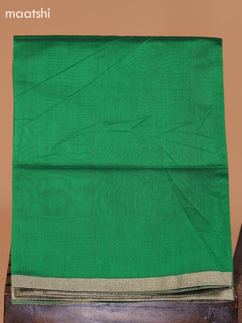 Dark Blue and Green Semi Silk Cotton Dress Material With Zari Buttas and Bottom & Dupatta