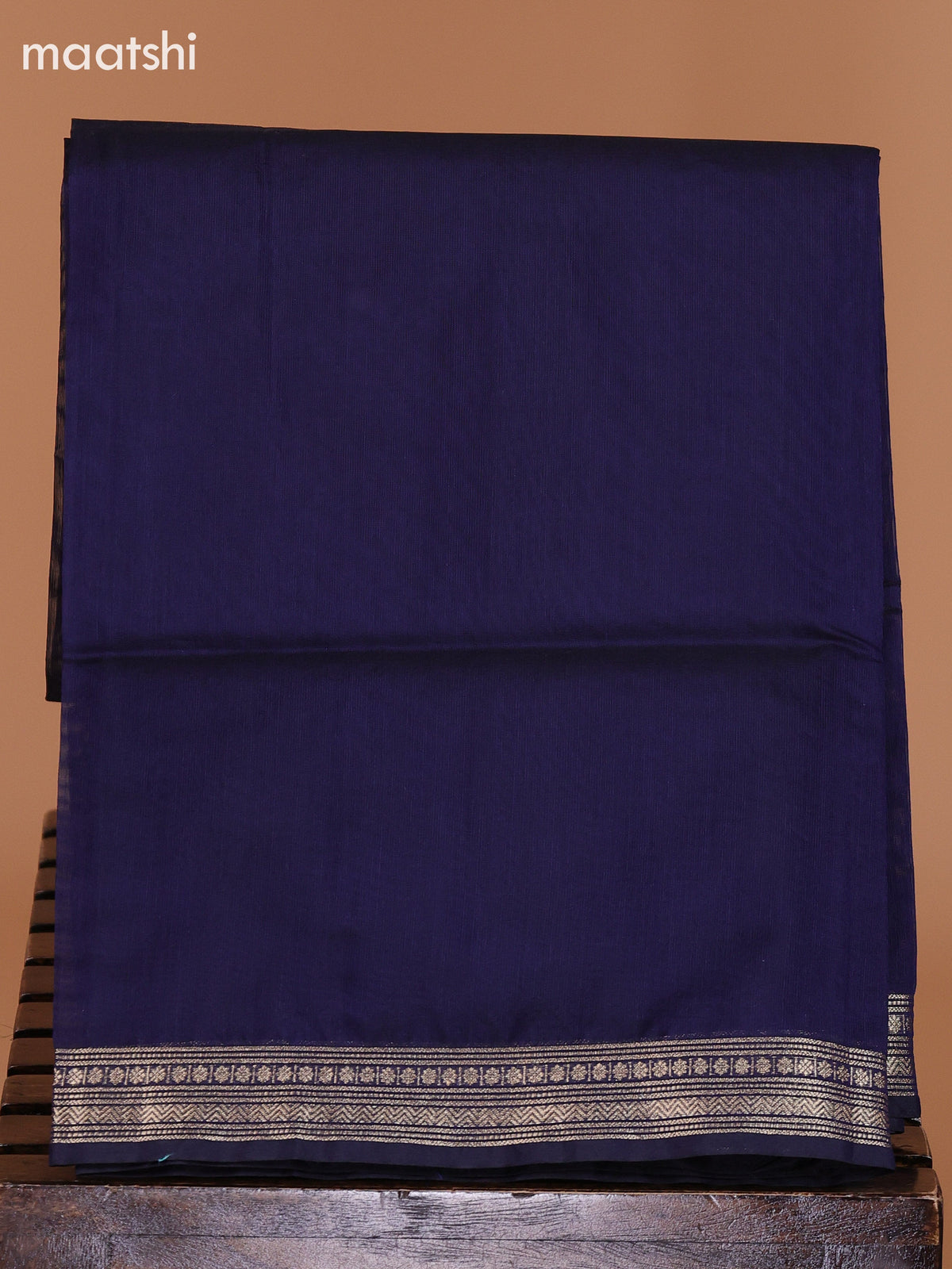 Pastel Purple and Dark Blue Semi Silk Cotton Dress Material With Zari Buttas and Bottom & Dupatta