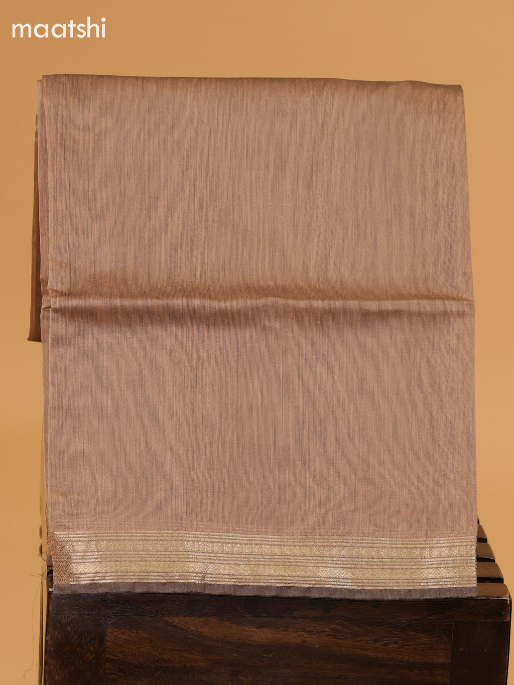Peacock Blue and Dark Sandal Semi Silk Cotton Dress Material With Zari Buttas and Bottom & Dupatta