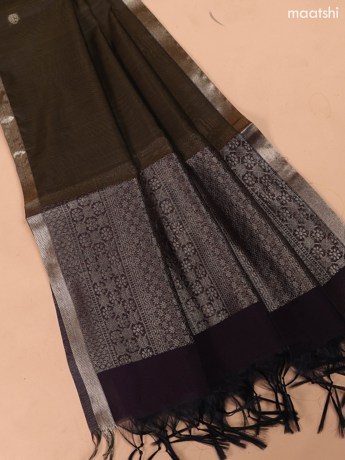 Deep Wine Shade and Dark Mehendi Green Semi Silk Cotton Dress Material With Zari Buttas and Bottom & Dupatta