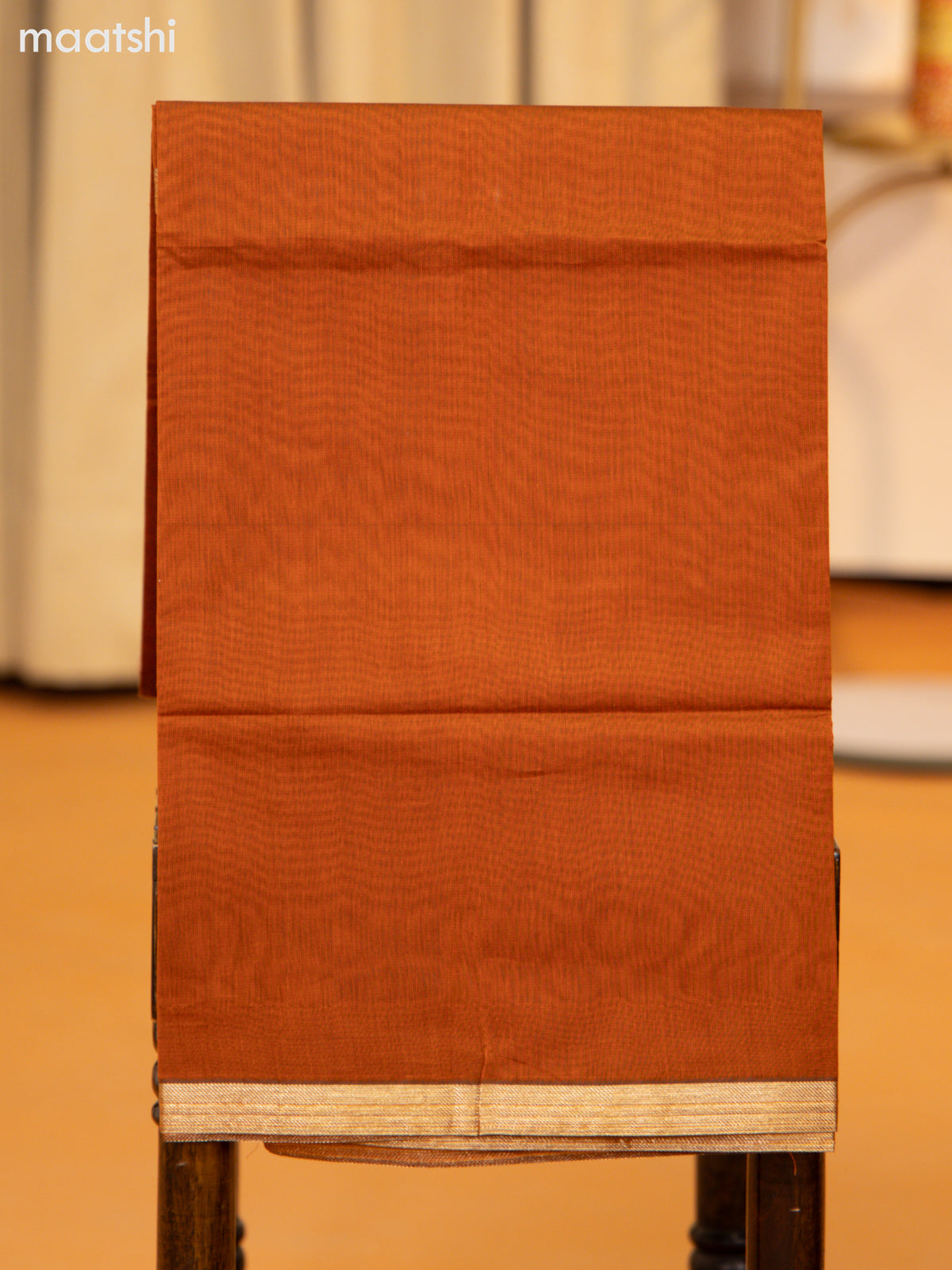 Purple and Rustic Brown Semi Silk Cotton Dress Material With Zari Buttas and Bottom & Zari Dupatta