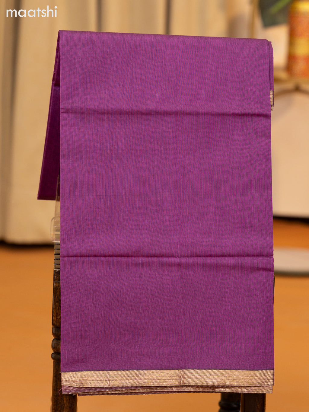 Dark Blue and Lavender Semi Silk Cotton Dress Material With Zari Buttas and Bottom & Zari Dupatta
