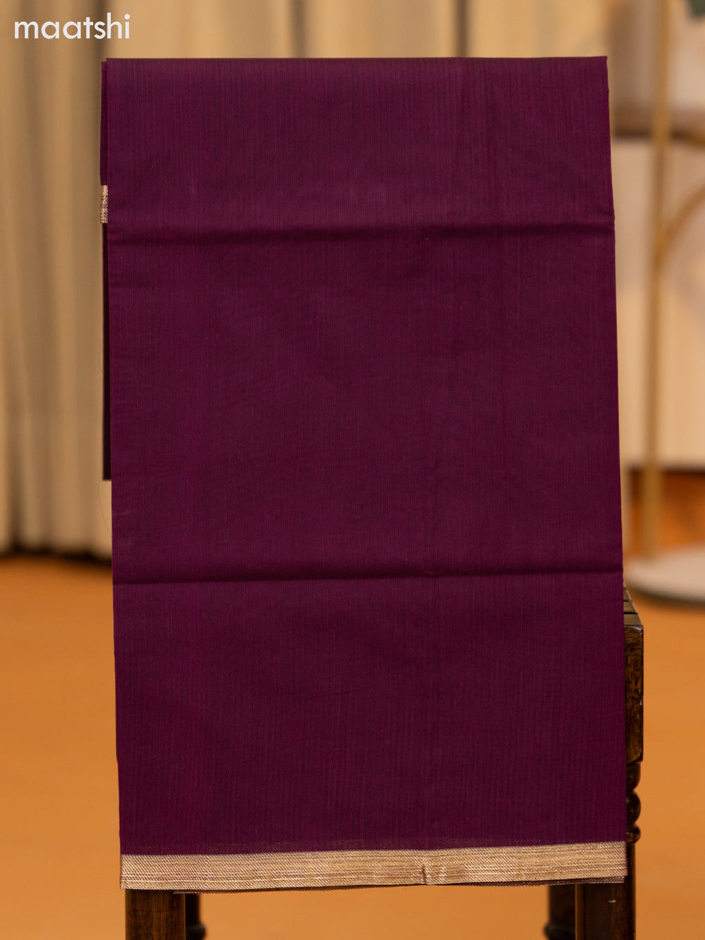 Rustic Brown and Purple Semi Silk Cotton Dress Material With Zari Buttas and Bottom & Zari Dupatta