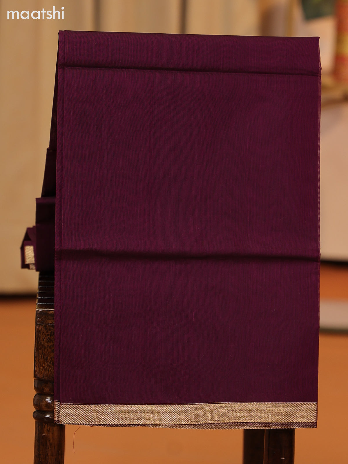 Peach Pink and Purple Semi Silk Cotton Dress Material With Zari Buttas and Bottom & Zari Dupatta