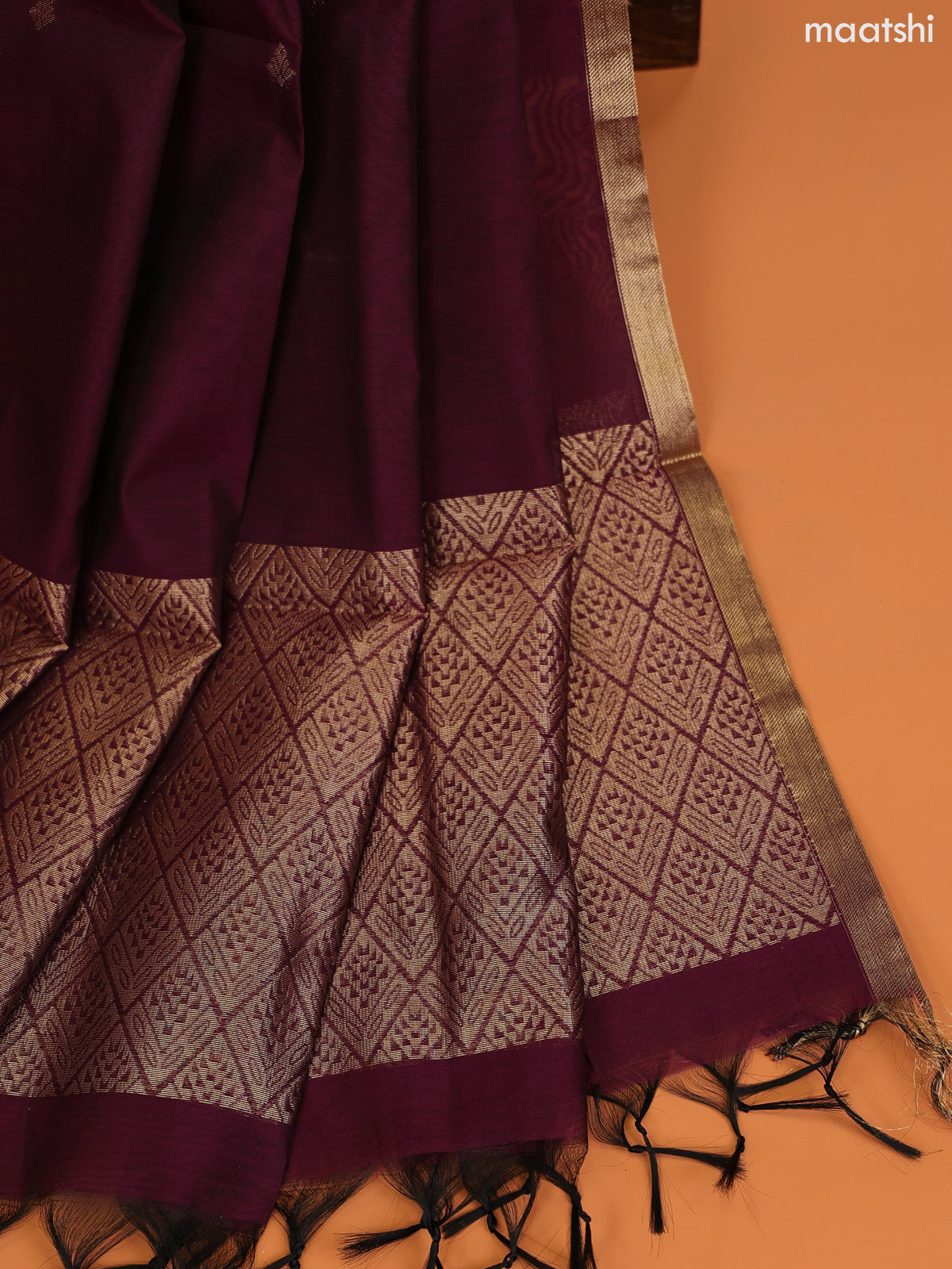 Peach Pink and Purple Semi Silk Cotton Dress Material With Zari Buttas and Bottom & Zari Dupatta
