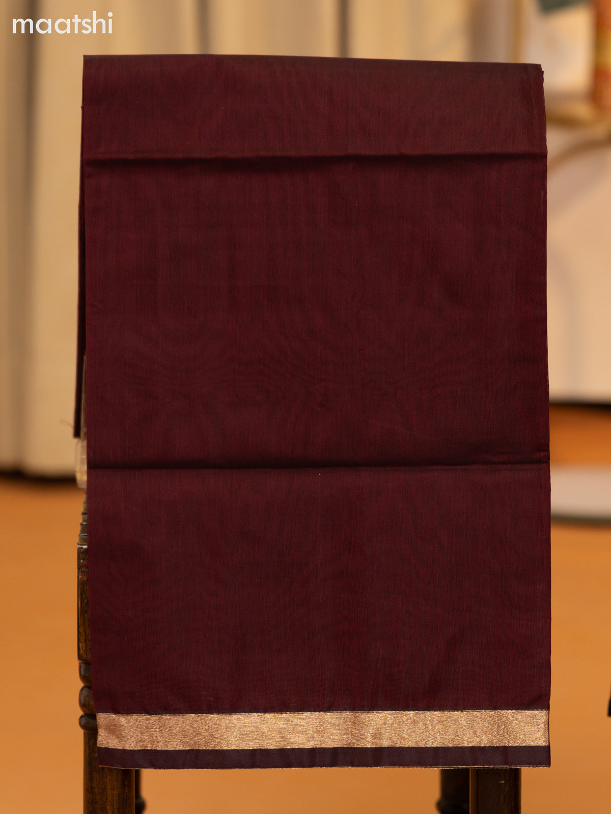 Elephant Grey and Maroon Semi Silk Cotton Dress Material With Zari Buttas and Bottom & Zari Dupatta