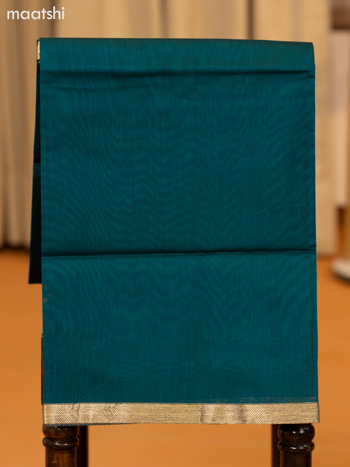 Mustard Yellow and Peacock Green Semi Silk Cotton Dress Material With Zari Buttas and Bottom & Zari Dupatta