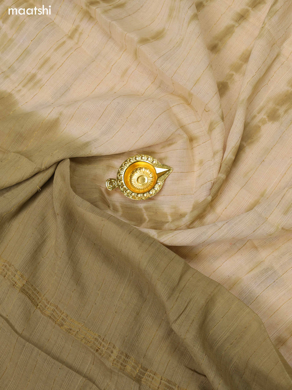 Pastel Yellow and Mehendi Green Chanderi Dress Material With Kantha Stitch Work Neck Pattern and Bottom & Dupatta