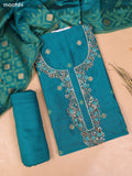 Green Chanderi Dress Material and Bottom & Dupatta