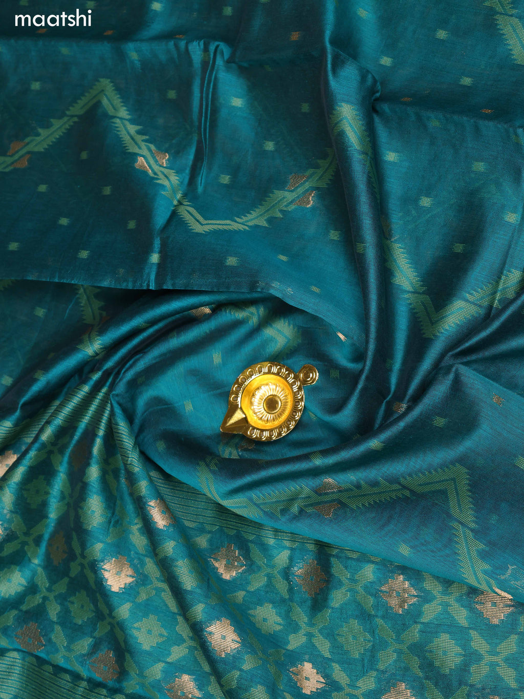 Green Chanderi Dress Material and Bottom & Dupatta