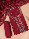 Maroon Chanderi Dress Material and Bottom & Dupatta