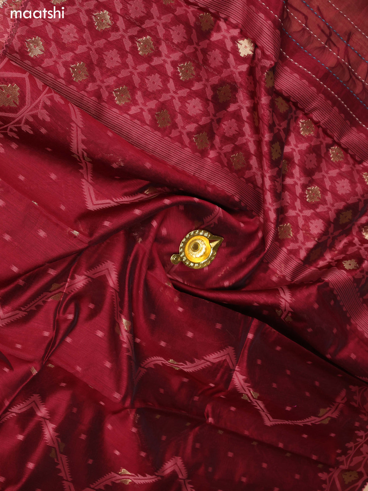 Maroon Chanderi Dress Material and Bottom & Dupatta