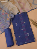 Blue and Beige Chanderi Dress Material and Bottom & Dupatta
