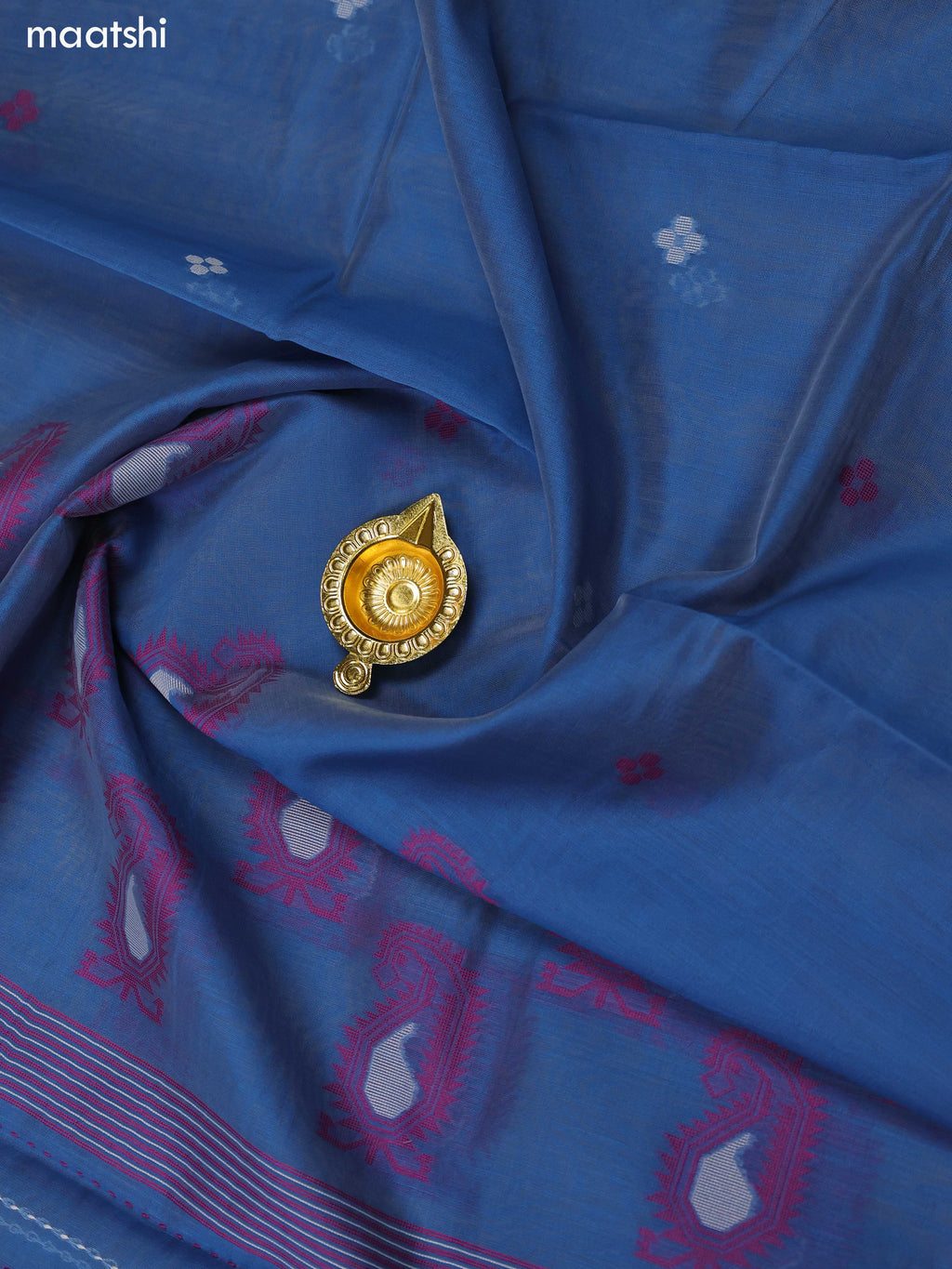 Blue Chanderi Dress Material and Bottom & Dupatta