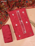 Rust Chanderi Dress Material and Bottom & Dupatta