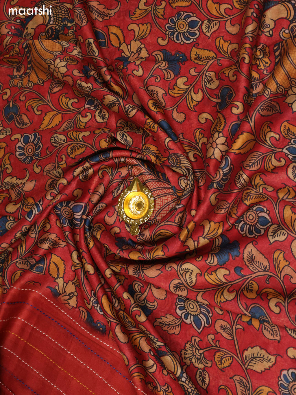Rust Chanderi Dress Material and Bottom & Dupatta