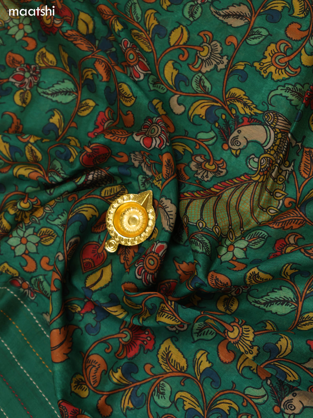 Elaichi Green Chanderi Dress Material and Bottom & Dupatta