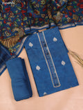 Teal Blue Chanderi Dress Material and Bottom & Dupatta