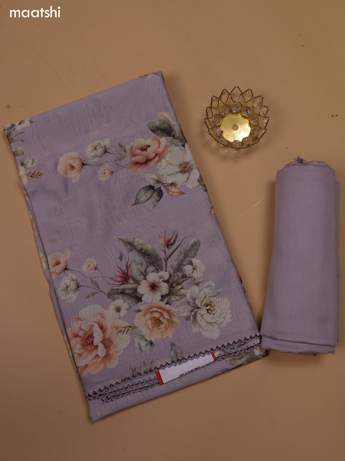 Mild Lavender Chanderi Dress Material and Bottom & Dupatta