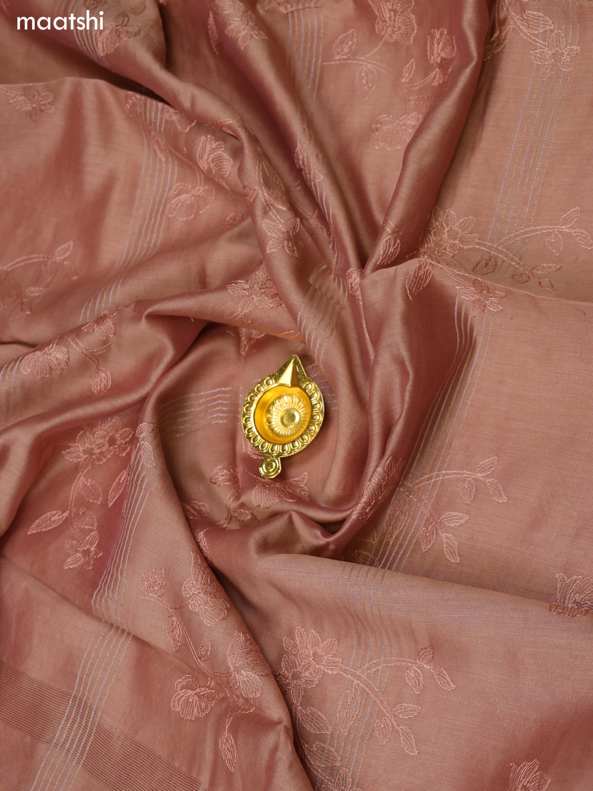 Mild Peach Chanderi Dress Material and Bottom & Dupatta