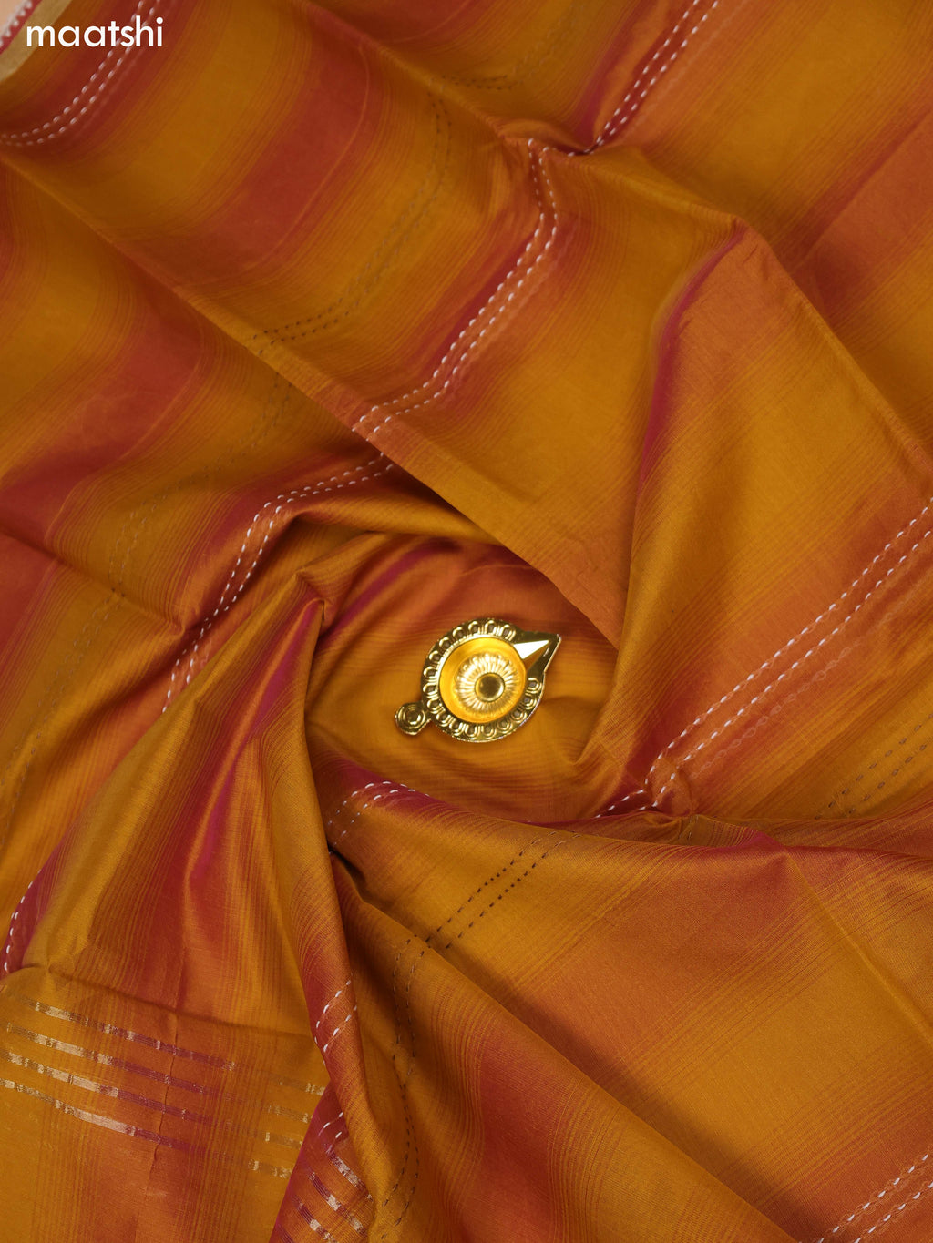 Beige and Mustard Chanderi Dress Material and Bottom & Dupatta