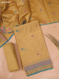 Dark Sandal Chanderi Dress Materials and Bottom & Dupatta