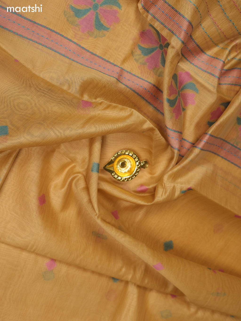 Dark Sandal Chanderi Dress Materials and Bottom & Dupatta