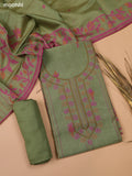 Elaichi Green Chanderi Dress Material and Bottom & Dupatta