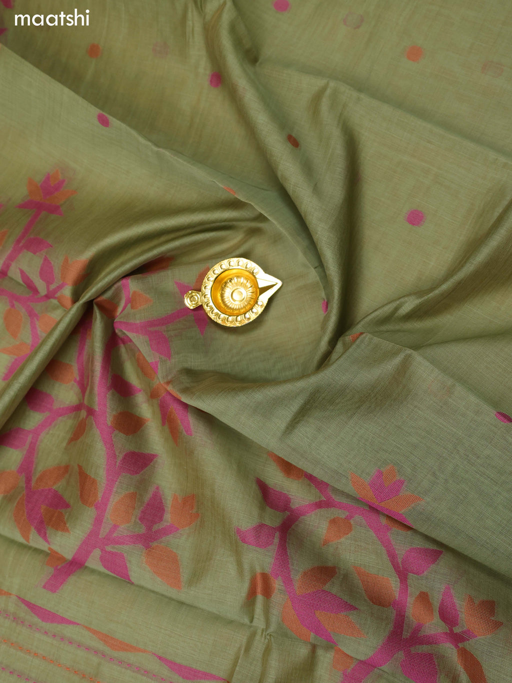 Elaichi Green Chanderi Dress Material and Bottom & Dupatta