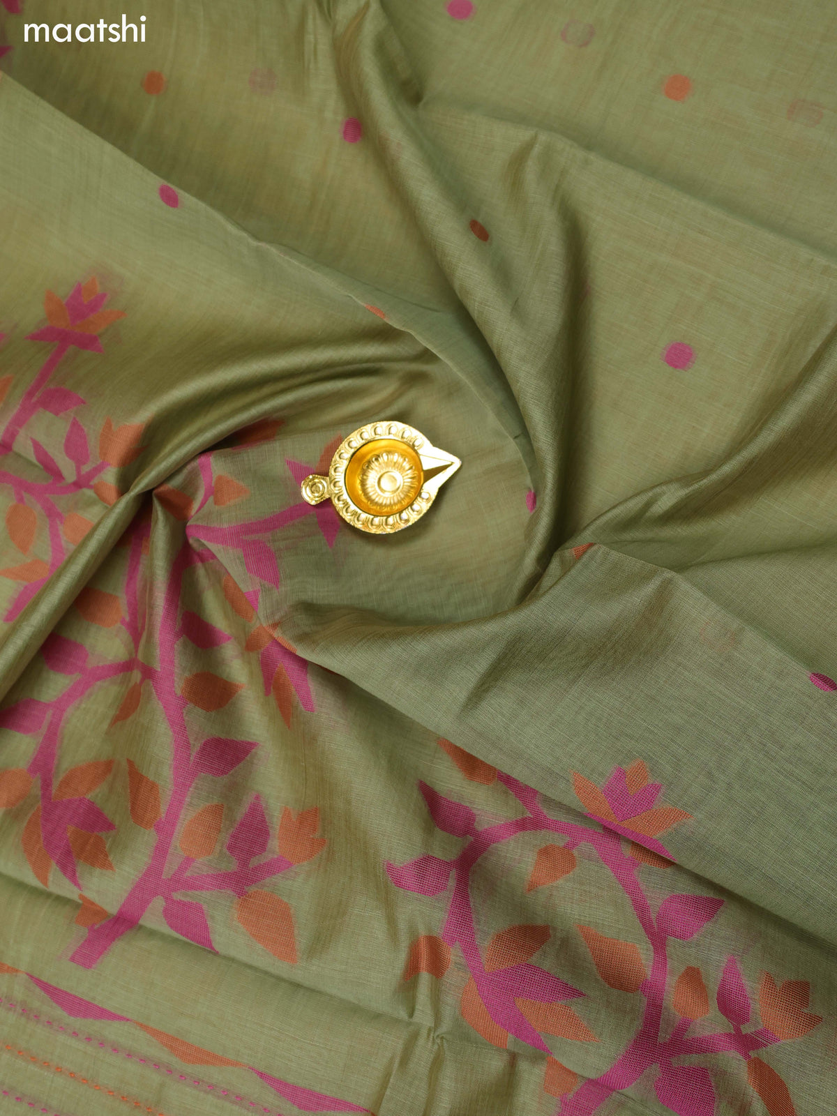Elaichi Green Chanderi Dress Material and Bottom & Dupatta