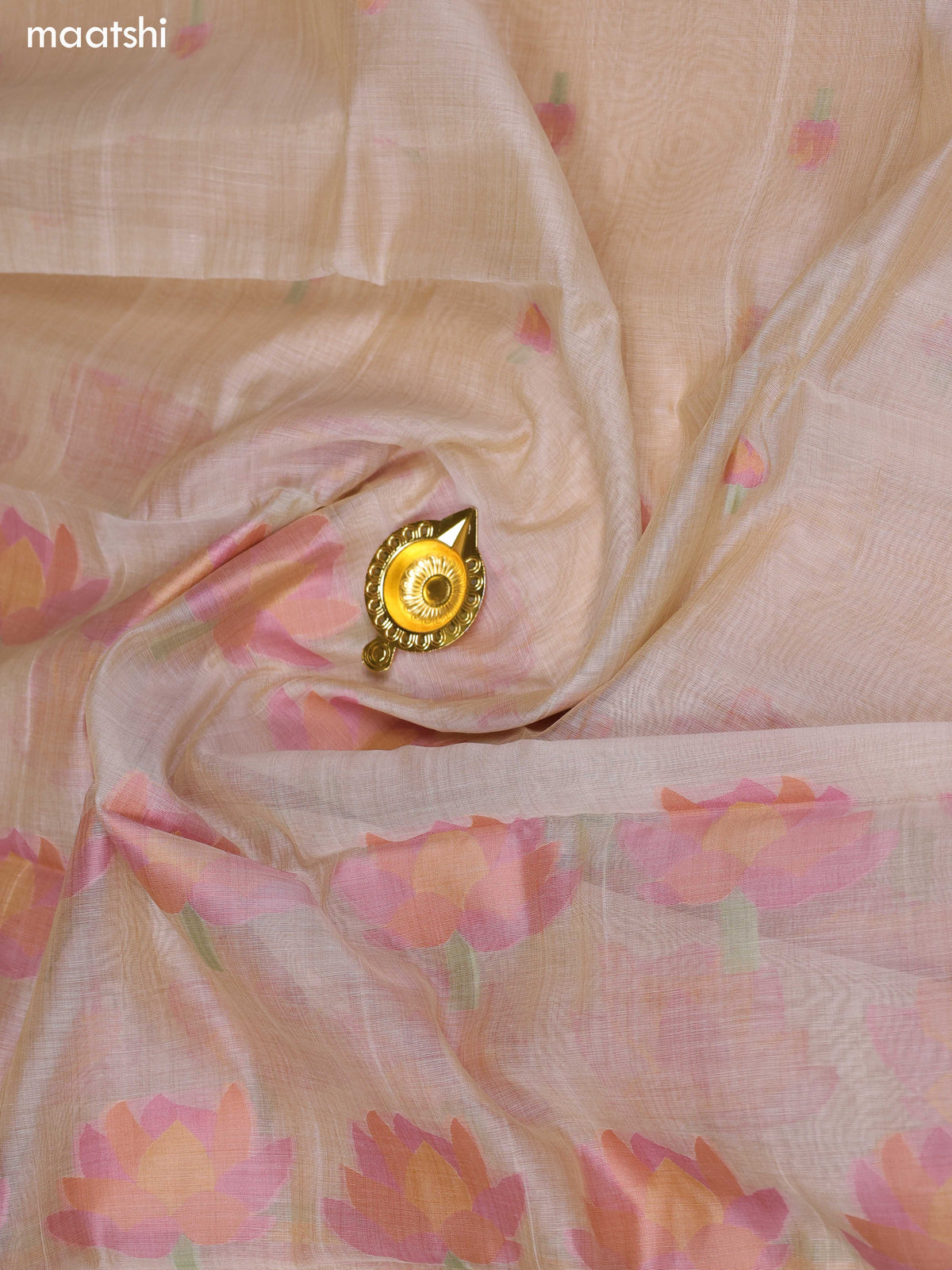 Cream and Mauve Pink Chanderi Dress Material With Kantha Stitch Work and Bottom & Dupatta